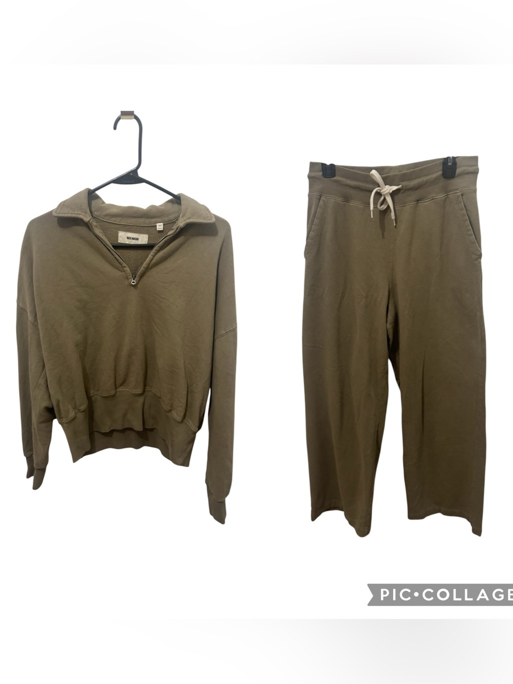 Buck Mason Interloop Quarter Zip Top And Pants Set Size Medium